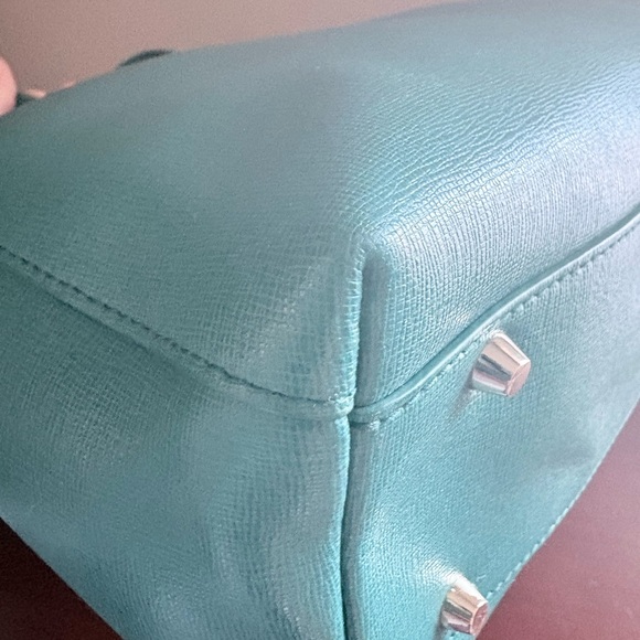 Furla Agata Leather Satchel in Teal Blue. LNC - Picture 14 of 16